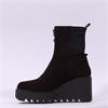 Marco Moreo Liege Front Zip Wedge Boot - Brown Suede